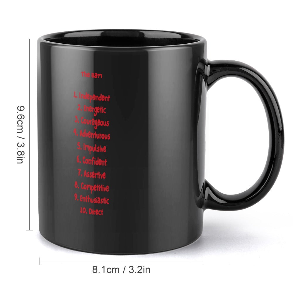 Aries Zodiac Coffee Mug – Black Edition