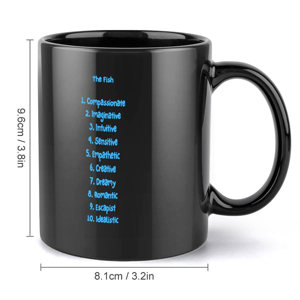 Pisces Zodiac Coffee Mug – Black Edition