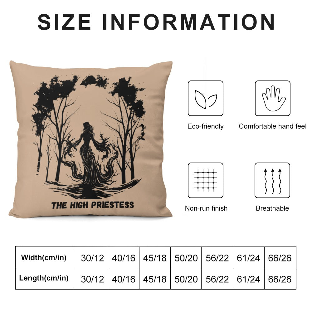 Celestial Plush Throw Pillow Case -  THE HIGH PRIESTESS