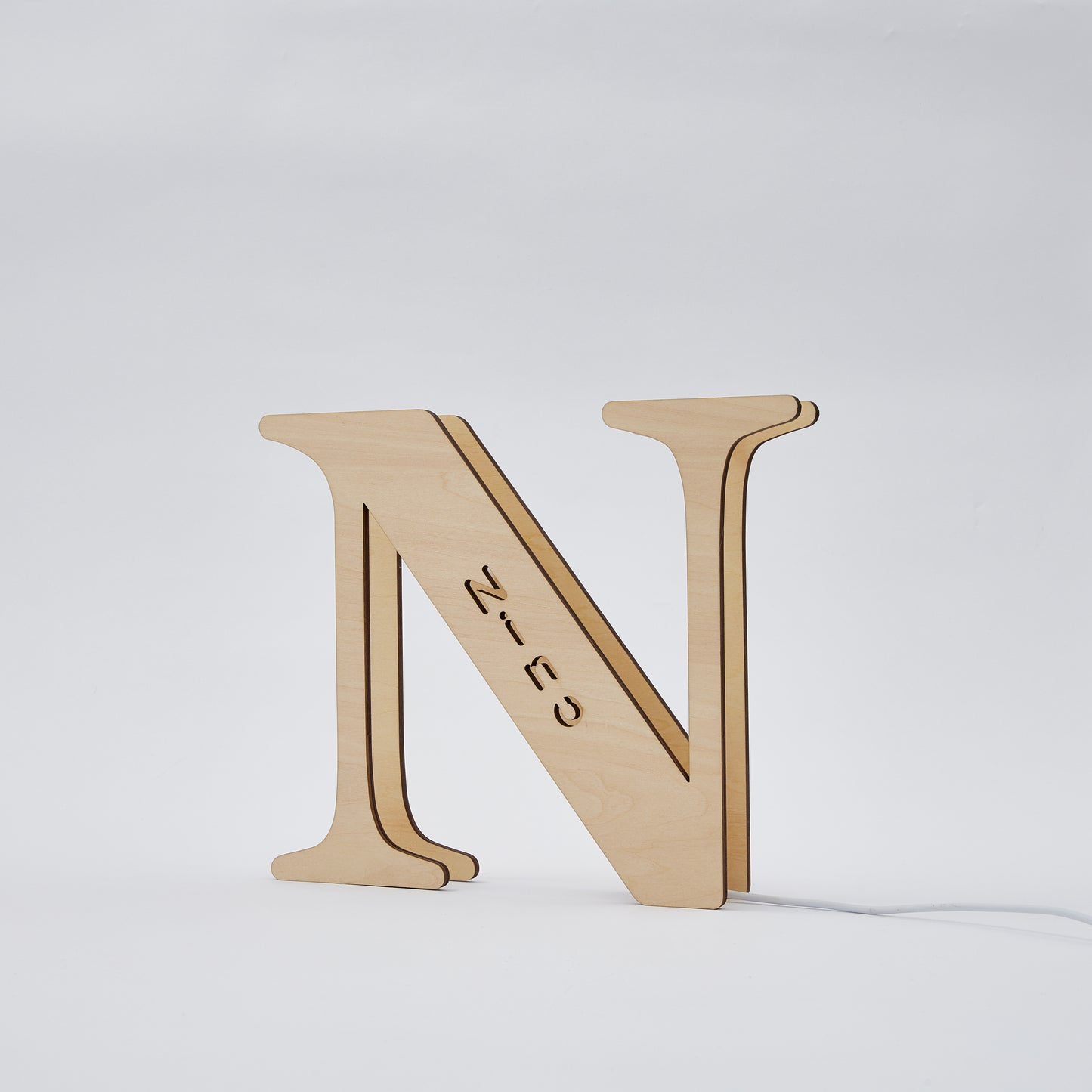 Radiant Custom Wooden Letter Lamp - Personalized Alphabet Night Light 19CM