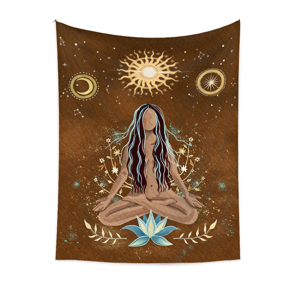 Bohemian Moon Goddess Meditation Tapestry