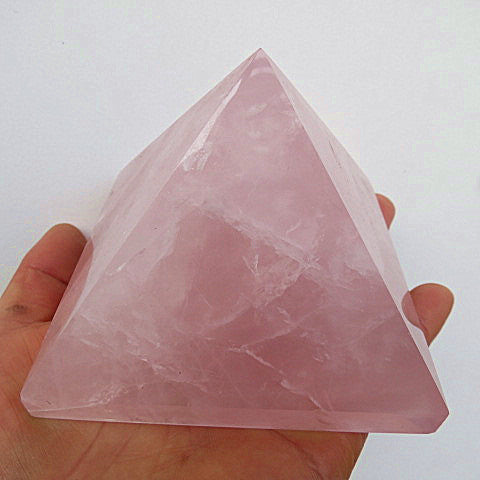 Natural Rose Quartz Pyramid Decor