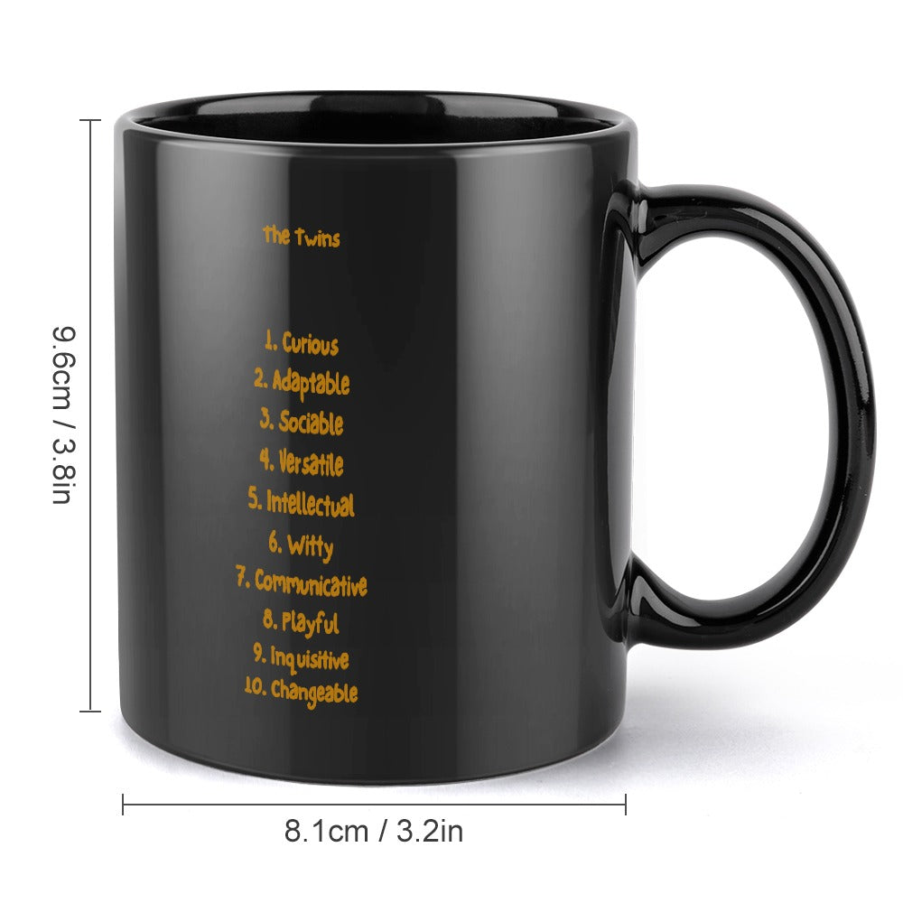 Gemini Traits Zodiac Coffee Mug - Black Edition