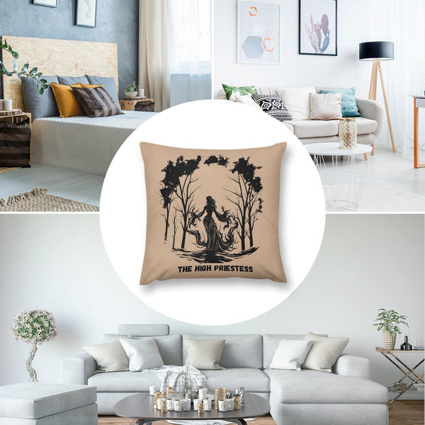 Celestial Plush Throw Pillow Case -  THE HIGH PRIESTESS