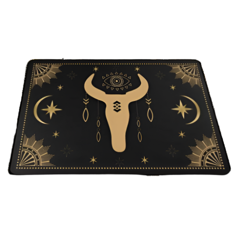 Mystic Black Moon Rug: Gothic Zodiac & Witchcraft Designs