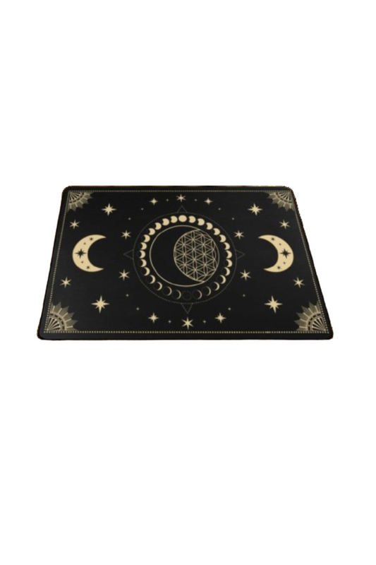 Mystic Black Moon Rug: Gothic Zodiac & Witchcraft Designs