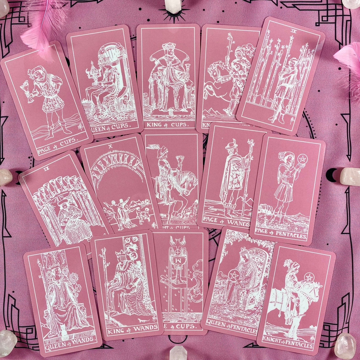 Pink White Tarot Deck