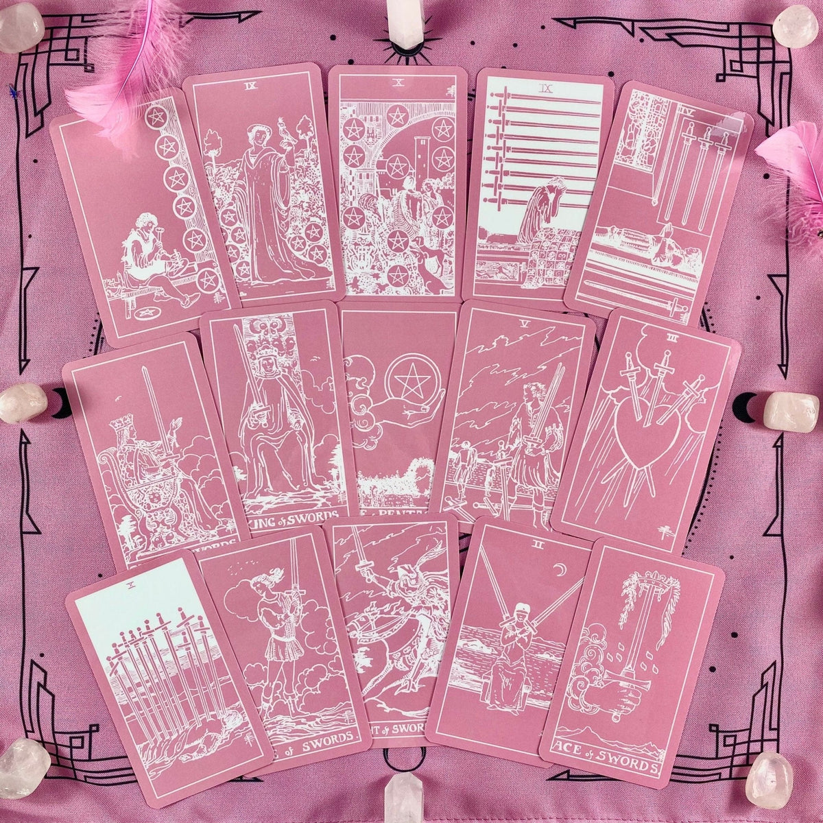 Pink White Tarot Deck