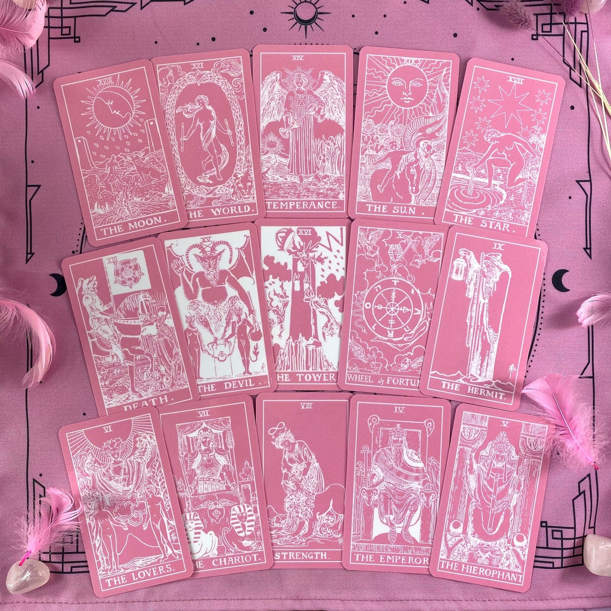 Pink White Tarot Deck