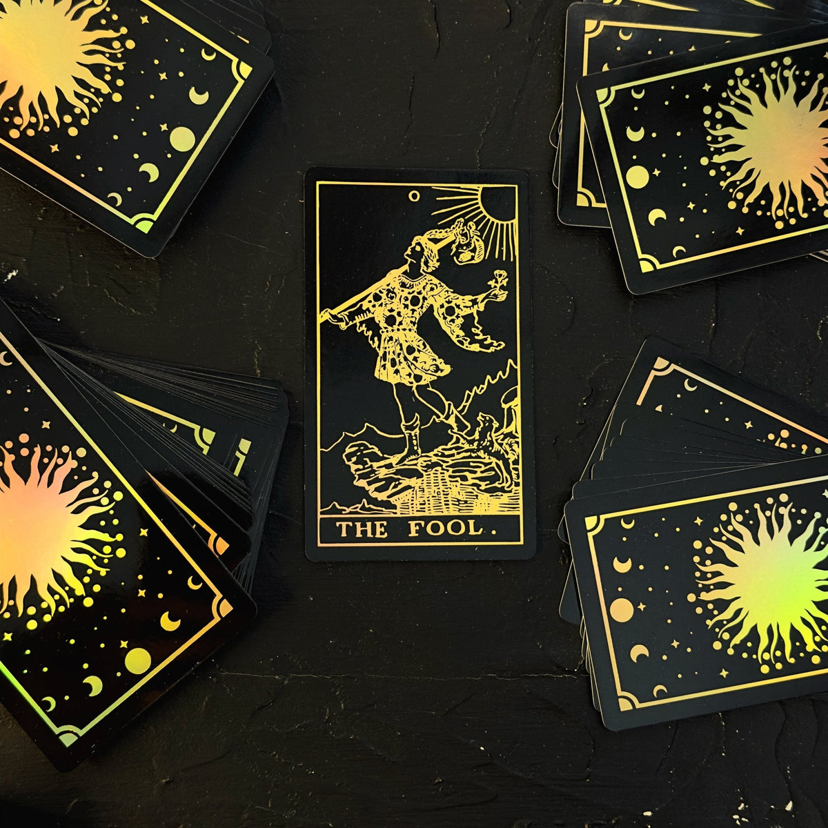 The Rider Waite Gold Sun Rainbow Foil Tarot Deck