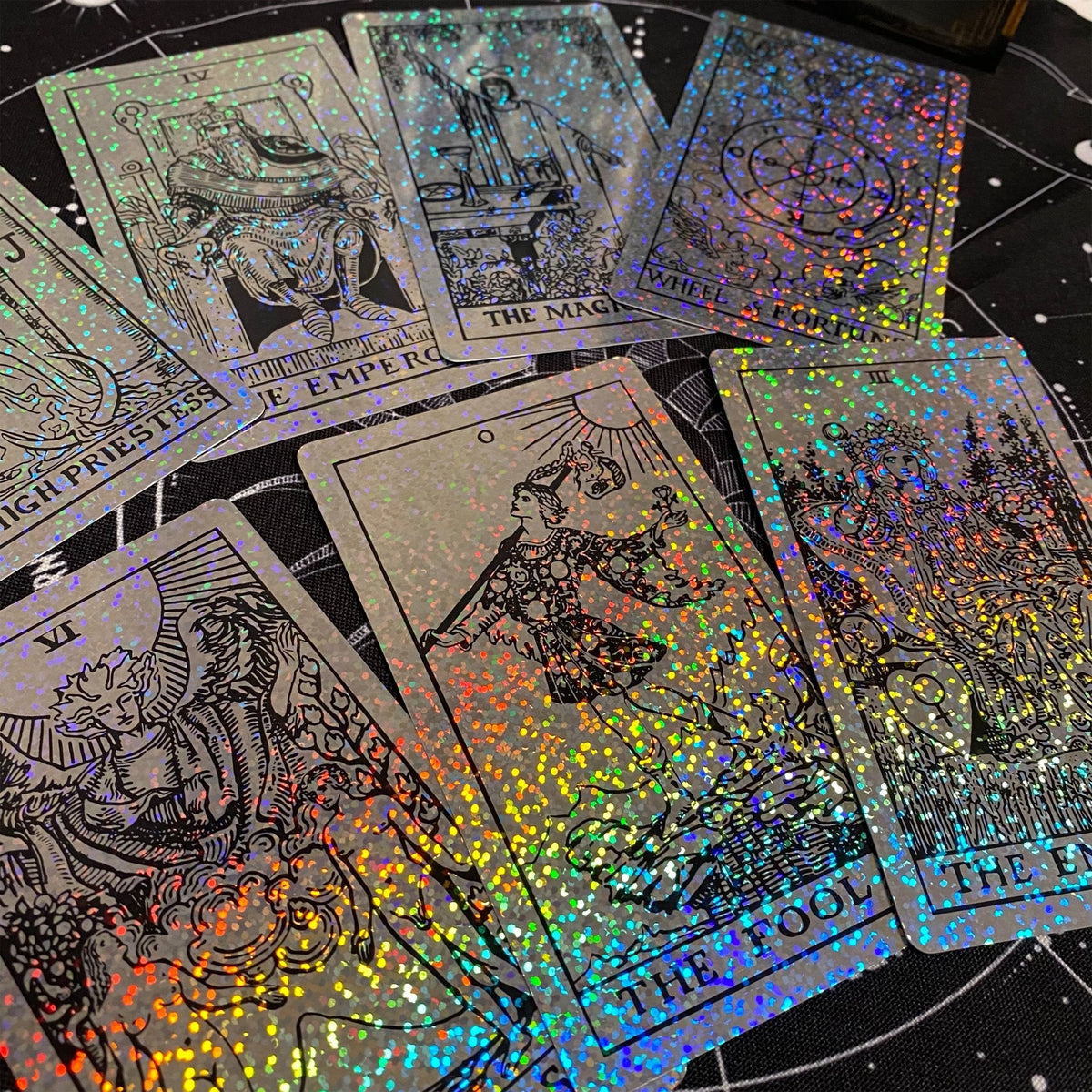 the Rider Waite Holographic Crystal Foil Tarot Deck