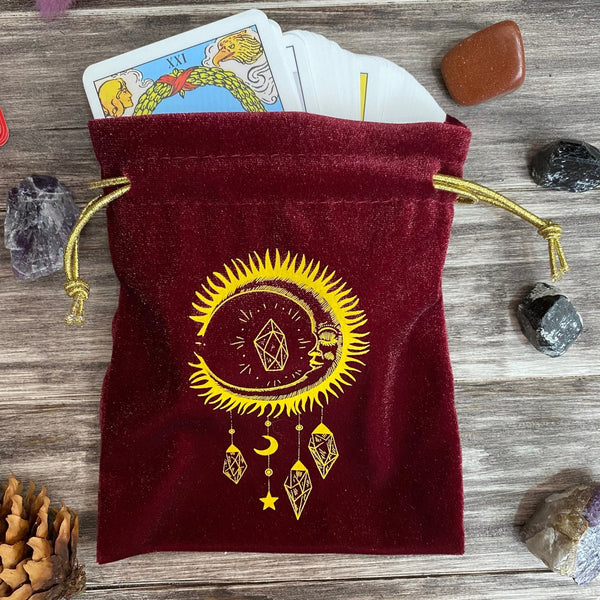 Velvet Tarot Bag Red & Gold